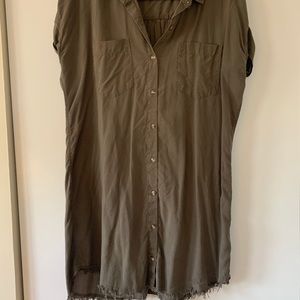 RAW HEM UTILITY DRESS